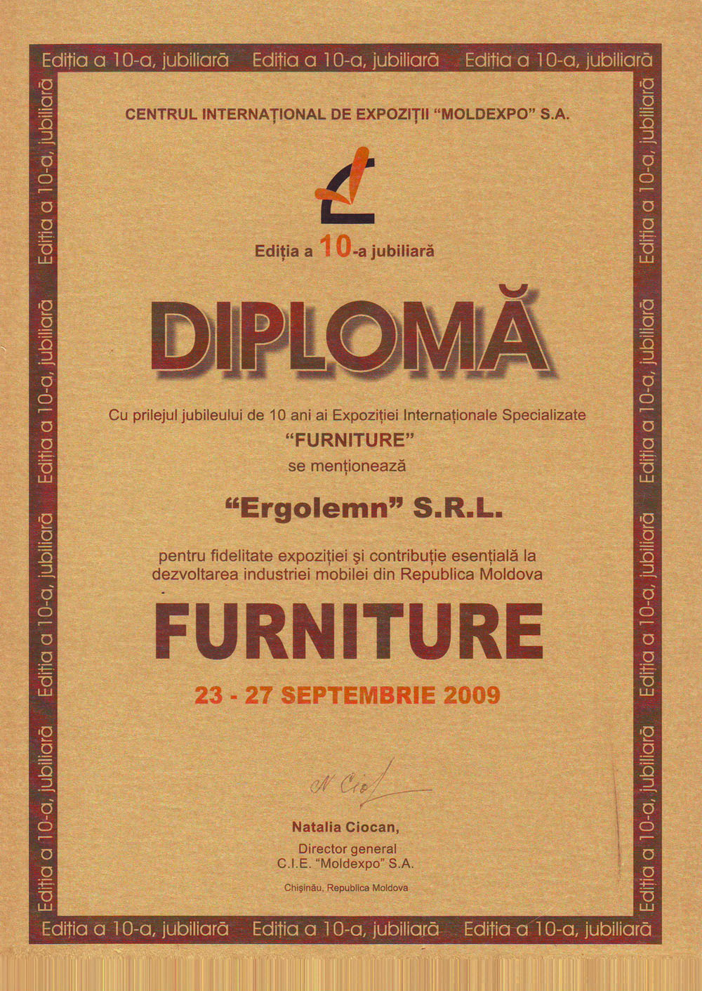 certificat mobila Chisinau Ergolemn